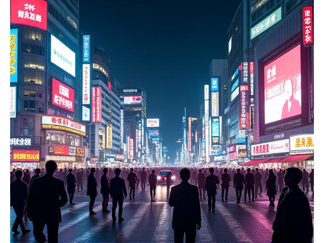 Vue nocturne du quartier de Shibuya à Tokyo